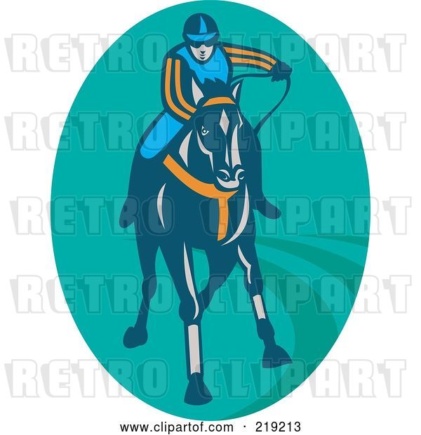 Vector Clip Art of Retro Horse Racing Logo