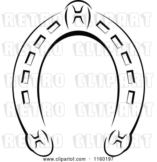 Vector Clip Art of Retro Horseshoe 3
