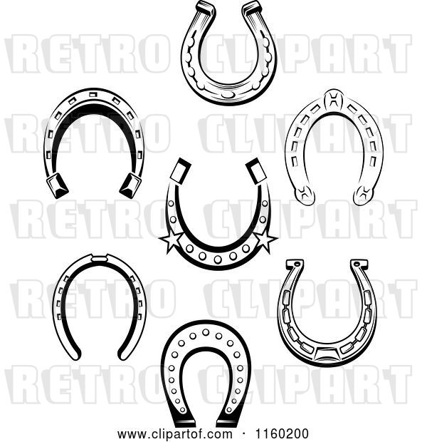 Vector Clip Art of Retro Horseshoes