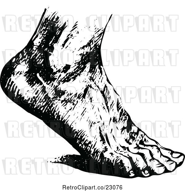Vector Clip Art of Retro Human Foot 2