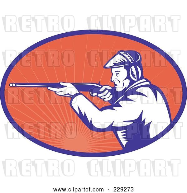 Vector Clip Art of Retro Hunter Logo - 1