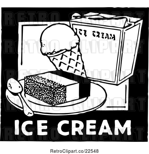 Vector Clip Art of Retro Ice Cream Sign