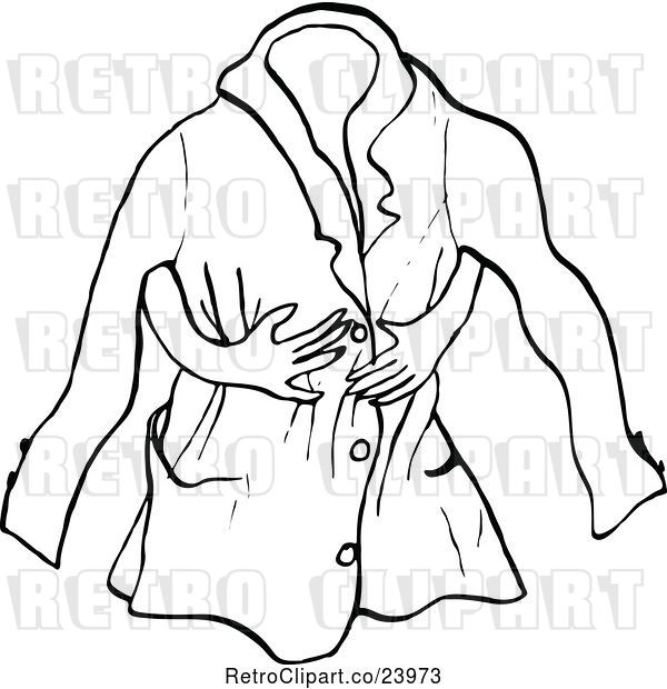 Vector Clip Art of Retro Jacket and Arms
