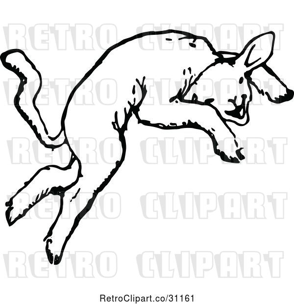 Vector Clip Art of Retro Jumping Lamb 1