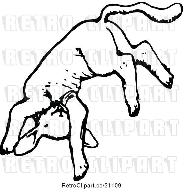 Vector Clip Art of Retro Jumping Lamb 3