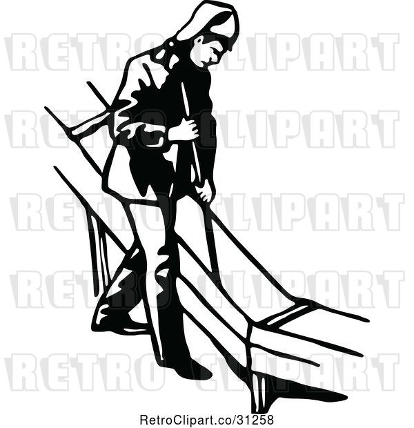 Vector Clip Art of Retro Klondiker Gold Rush Miner Guy