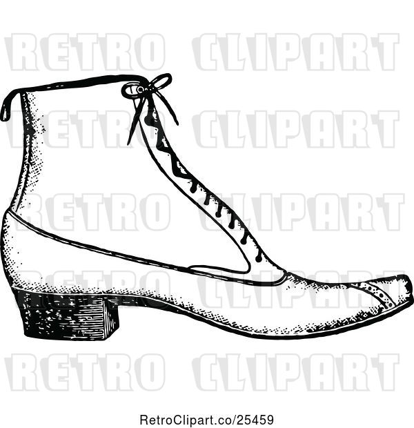 Vector Clip Art of Retro Ladies Shoe