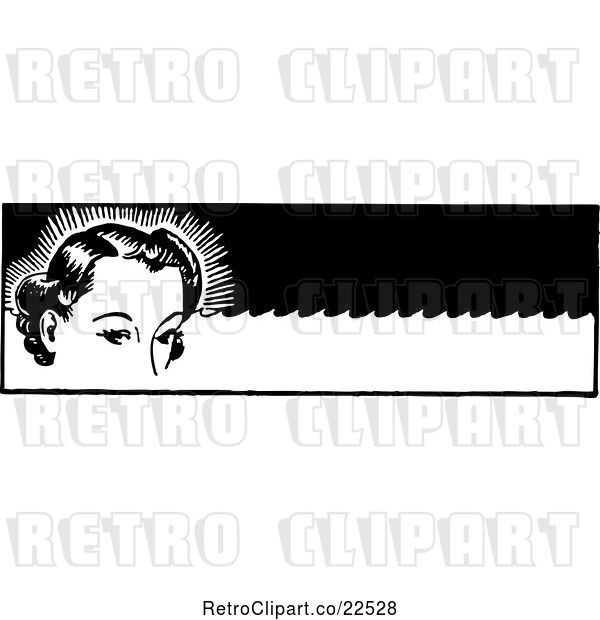 Vector Clip Art of Retro Lady with Permanent Waves