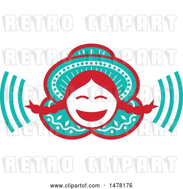 Vector Clip Art of Retro Laughing Peruvian Girl