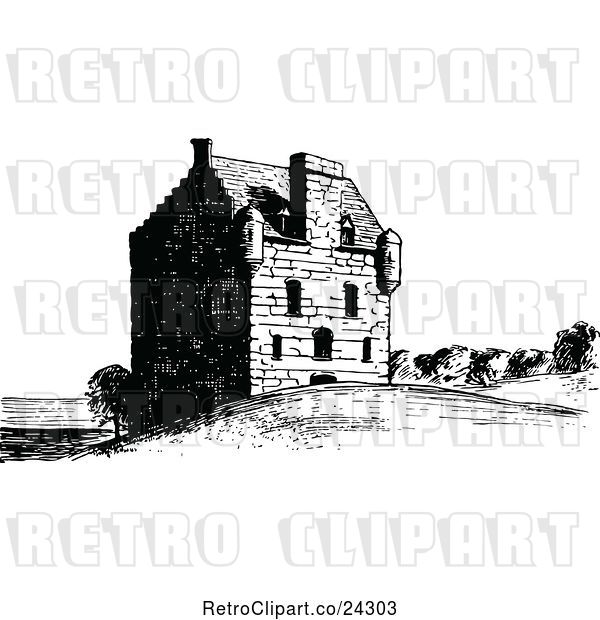 Vector Clip Art of Retro Lauriston Castle