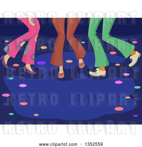 Vector Clip Art of Retro Legs of People Dancing at a Disco Club