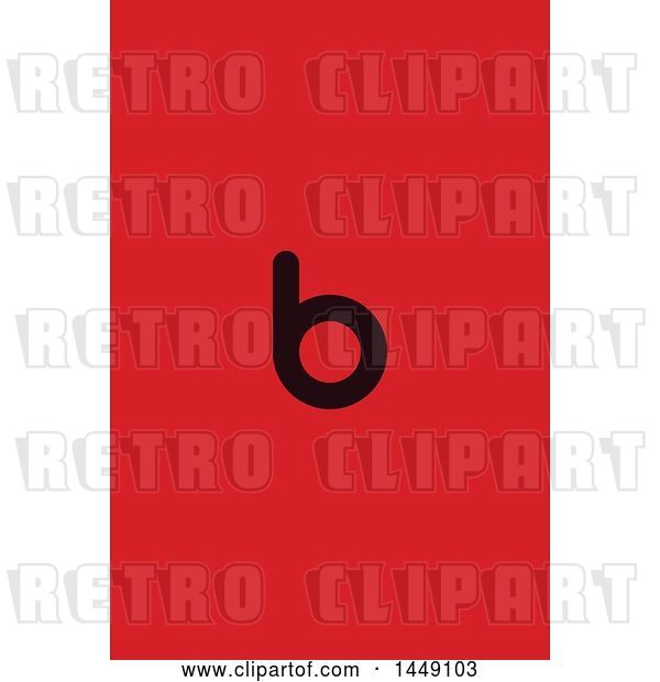 Vector Clip Art of Retro Letter B Design on Red