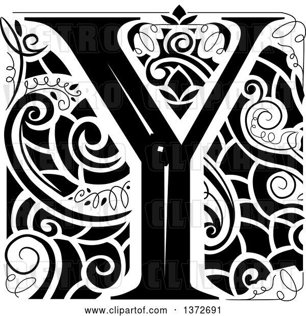 Vector Clip Art of Retro Letter Y Monogram