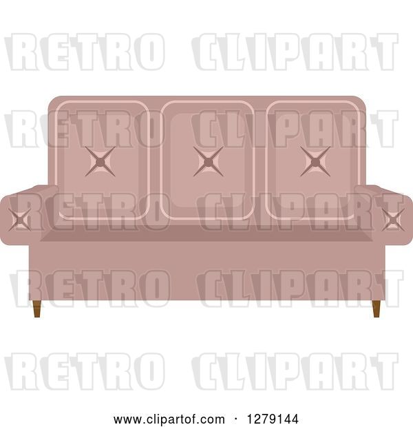 Vector Clip Art of Retro Love Seat Couch