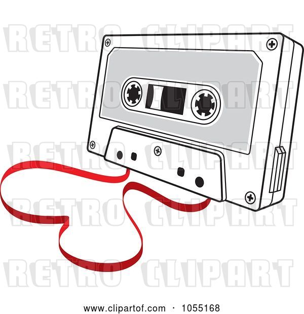 Vector Clip Art of Retro Love Song Cassette Tape with a Heart