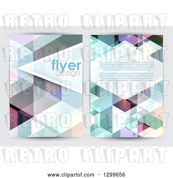 Vector Clip Art of Retro Low Poly Geometric Flyer Template Design with Sample Text