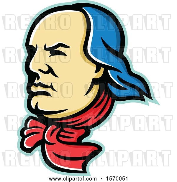 Vector Clip Art of Retro Mascot of Benjamin Franklin