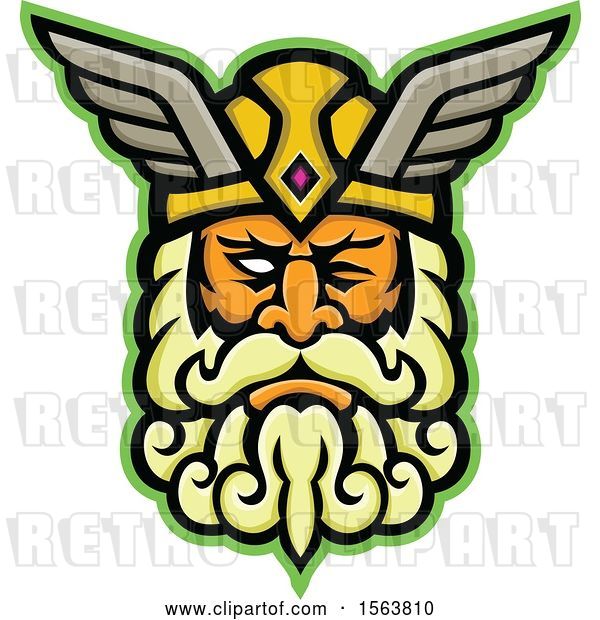 Vector Clip Art of Retro Mascot of Odin