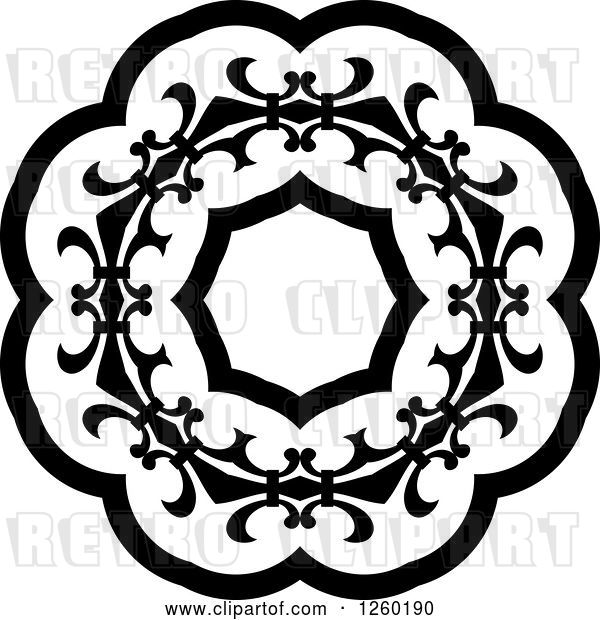 Vector Clip Art of Retro Medieval Lace Circle Design