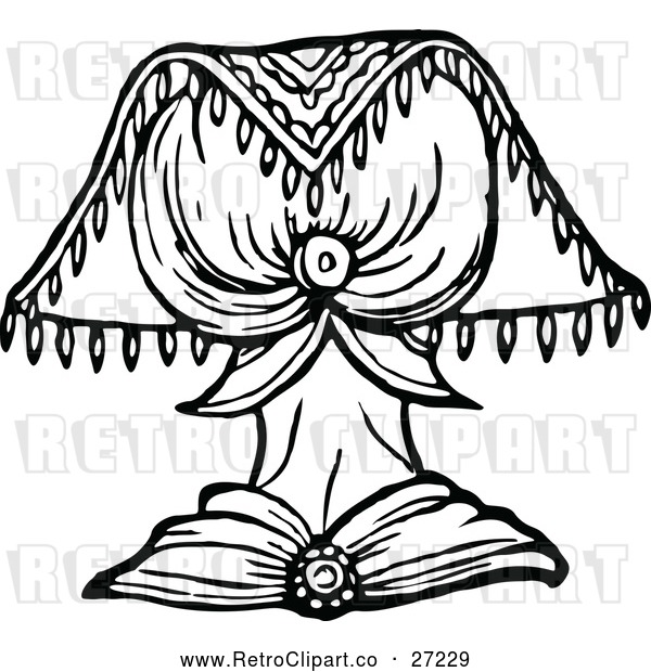 Vector Clip Art of Retro Medieval Woman and Headdress 5