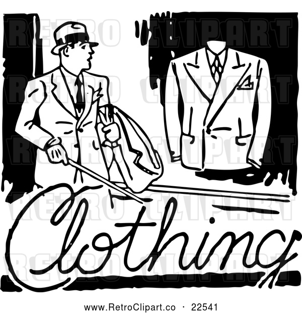 Vector Clip Art of Retro Mens Clothing Sign