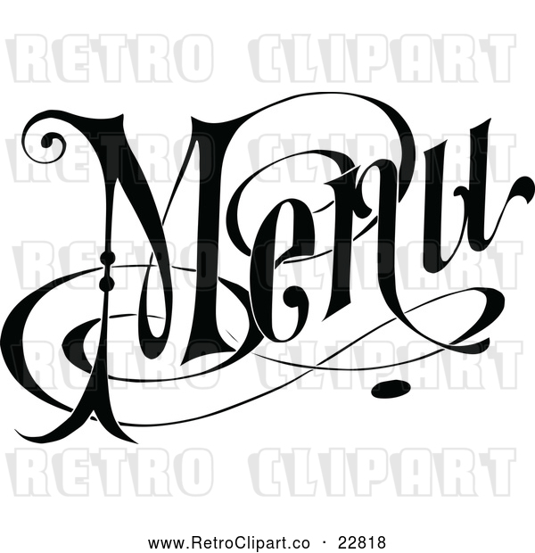 Vector Clip Art of Retro Menu Text 1
