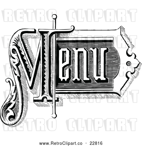 Vector Clip Art of Retro Menu Text 2