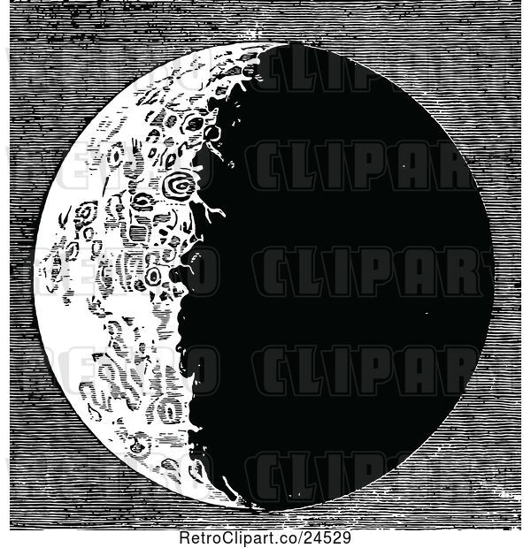 Vector Clip Art of Retro Moon