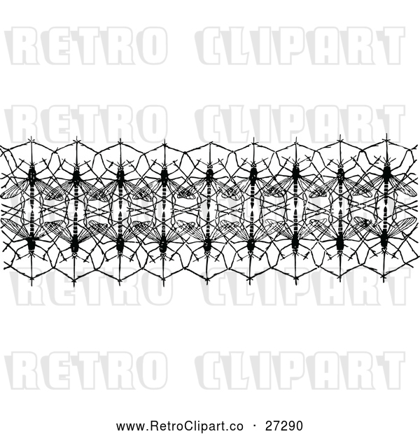 Vector Clip Art of Retro Mosquito Net Border