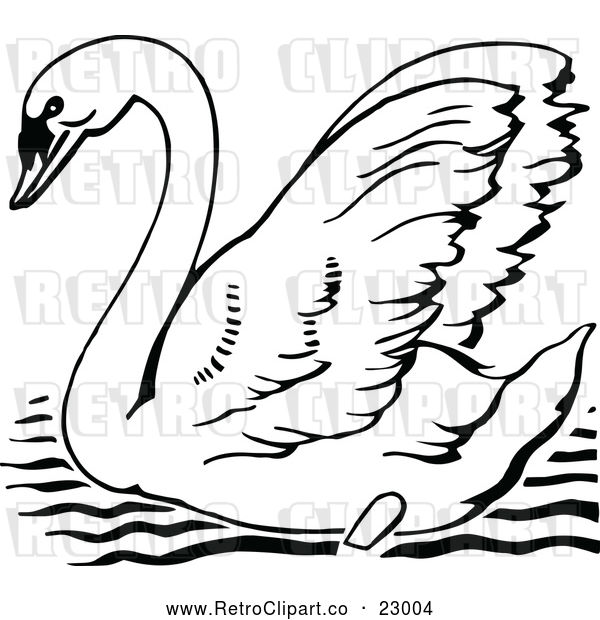 Vector Clip Art of Retro Mute Swan