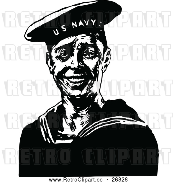 Vector Clip Art of Retro Navy Sailor