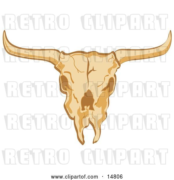 Vector Clip Art of Retro Old Cow Skull