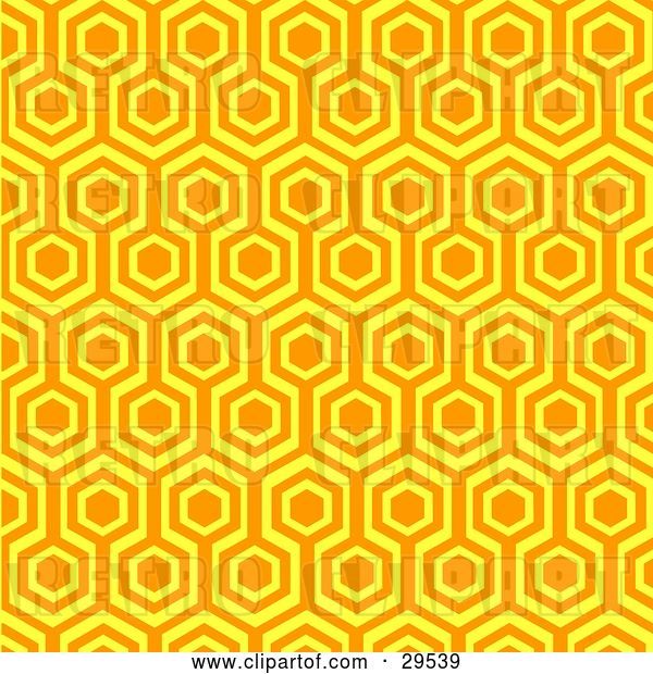 Vector Clip Art of Retro Orange and Yellow Repeat Pattern Wallpaper Background