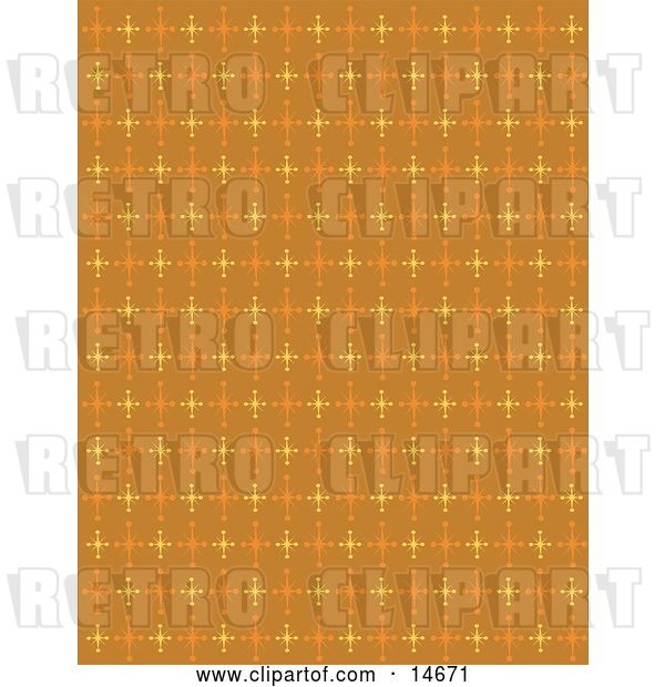 Vector Clip Art of Retro Orange Background with Colorful Stars Clipart Illustration