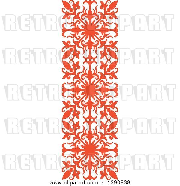 Vector Clip Art of Retro Orange Ornate Flourish Design Element Border