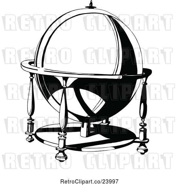 Vector Clip Art of Retro Ornamental Globe