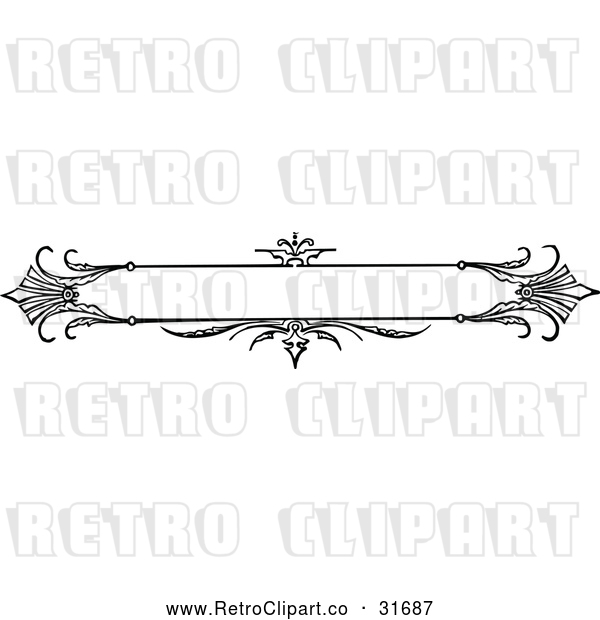Vector Clip Art of Retro Ornate Banner Design 2