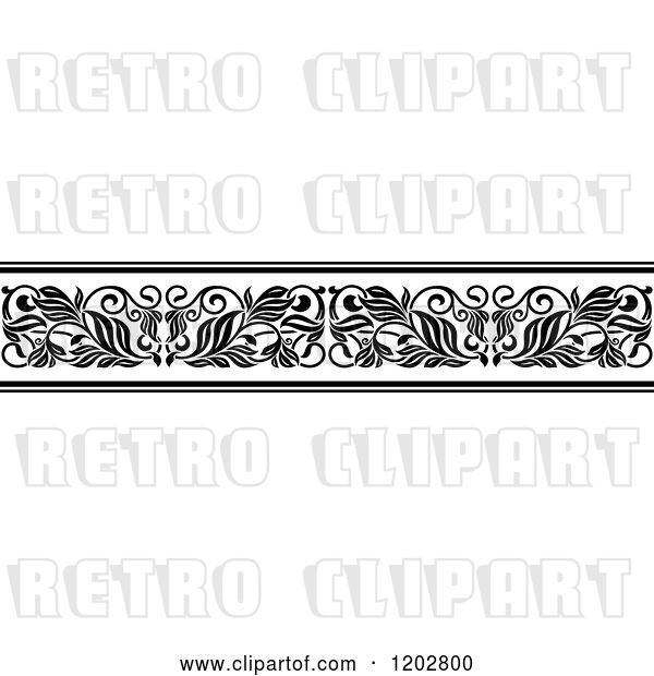 Vector Clip Art of Retro Ornate Floral Border Design 2