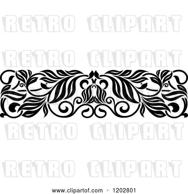 Vector Clip Art of Retro Ornate Floral Border Design 3