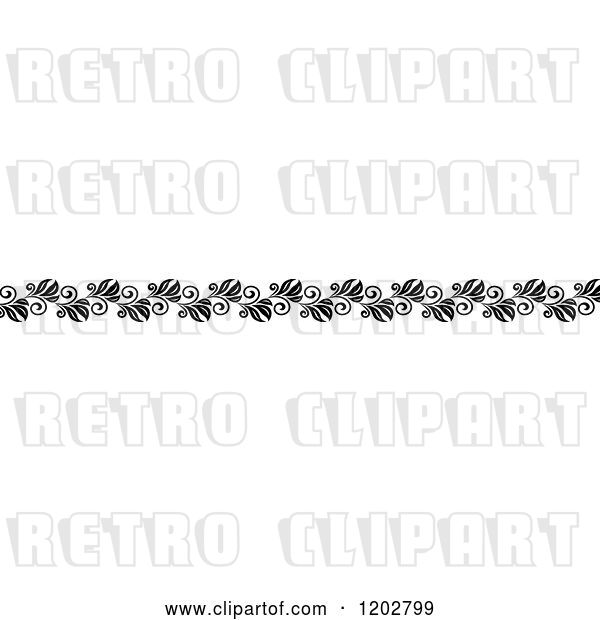 Vector Clip Art of Retro Ornate Floral Border Design