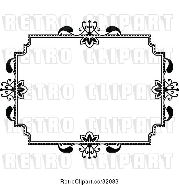 Vector Clip Art of Retro Ornate Floral Frame