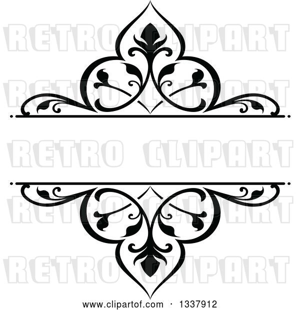 Vector Clip Art of Retro Ornate Floral Frame Design Element with Text Space 3