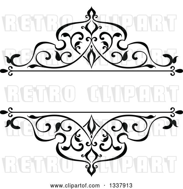 Vector Clip Art of Retro Ornate Floral Frame Design Element with Text Space 4