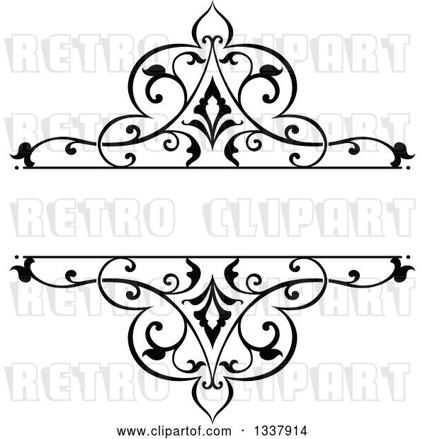 Vector Clip Art of Retro Ornate Floral Frame Design Element with Text Space 5