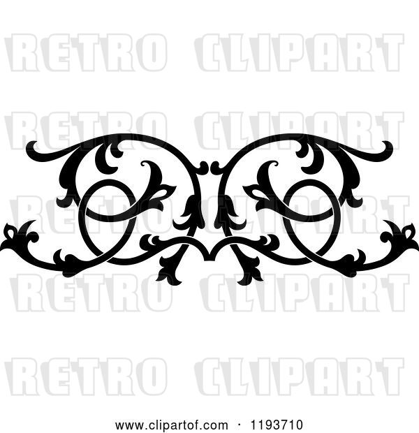 Vector Clip Art of Retro Ornate Floral Victorian Design Element 5