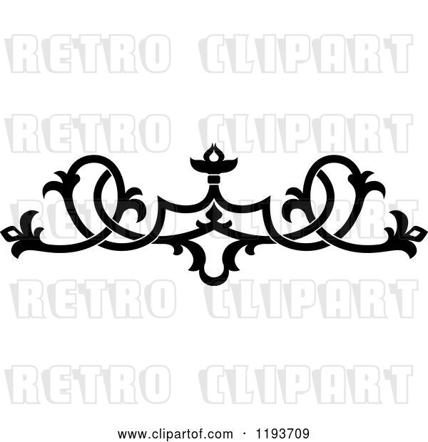 Vector Clip Art of Retro Ornate Floral Victorian Design Element 6