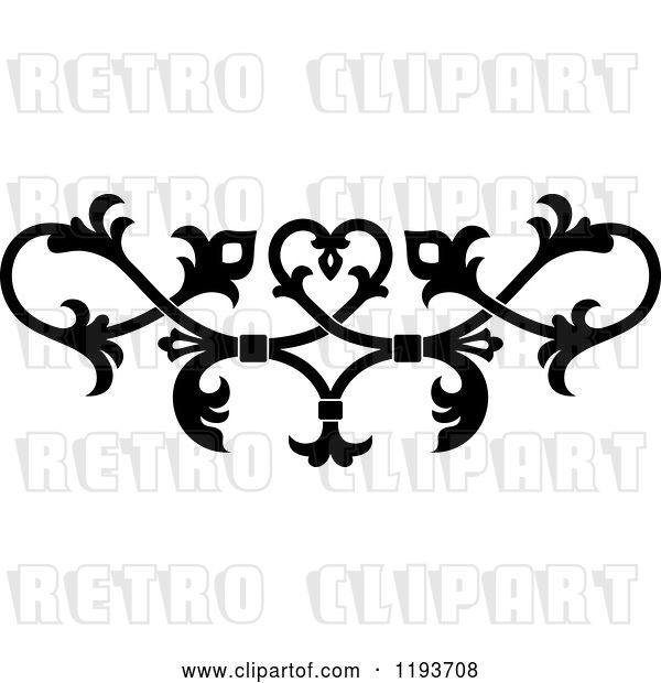 Vector Clip Art of Retro Ornate Floral Victorian Design Element 7