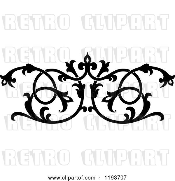 Vector Clip Art of Retro Ornate Floral Victorian Design Element 8