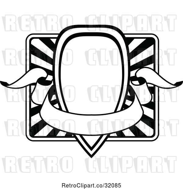 Vector Clip Art of Retro Ornate Frame with a Banner