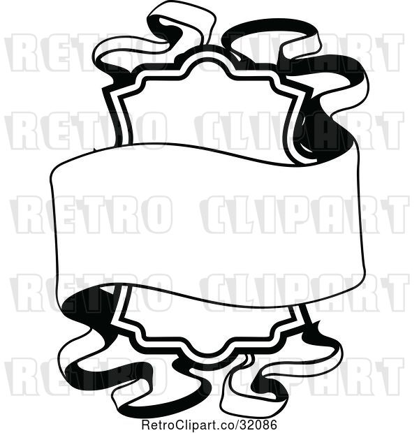 Vector Clip Art of Retro Ornate Frame with a Banner